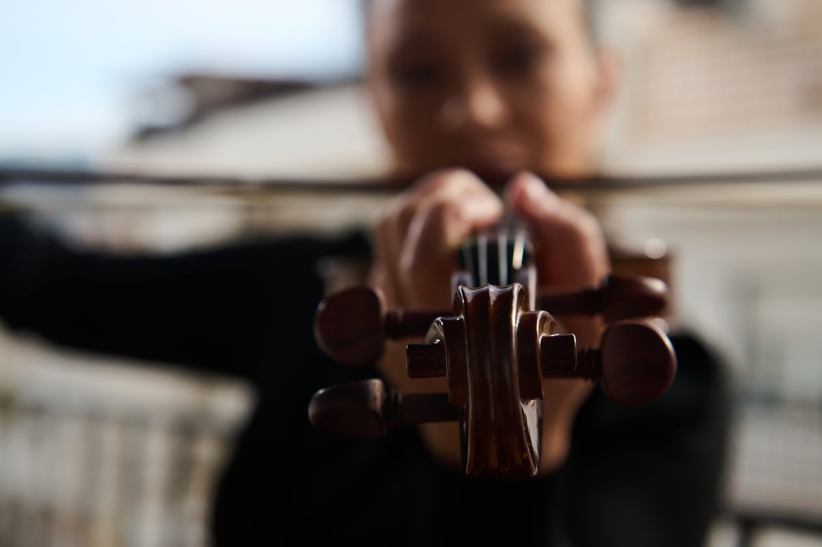 Professional violinist performing at elegant cultural event