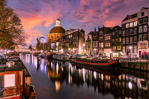 Amsterdam canals and buildings