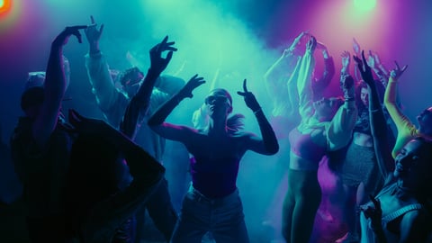 Party scene with people celebrating