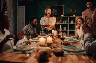 Happy Arabic family laughing together