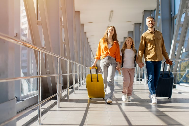 Family at airport